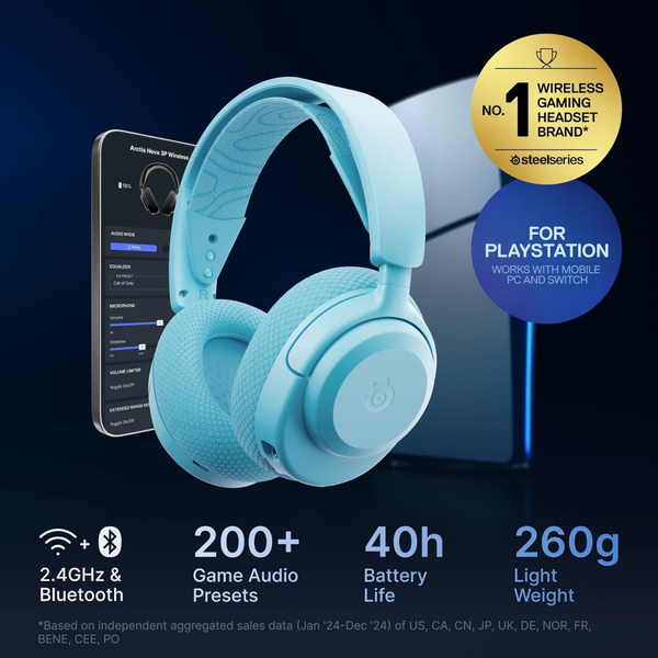 Наушники SteelSeries Arctis Nova 3P Wireless MultiPlatform Aqua (61688)