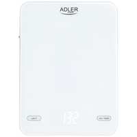 Ваги кухонні Adler AD 3177 white електронні/ 10кг/ г; мл, унція/ USB type C/ автовимкнення/ скло