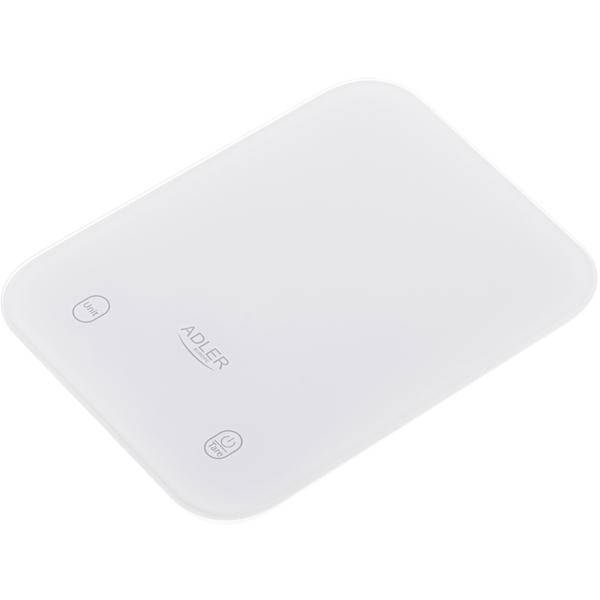 Ваги кухонні Adler AD 3181 white електронні/ 10кг/ г; кг, фунт/ 2хААА/ автовимкнення/ скло