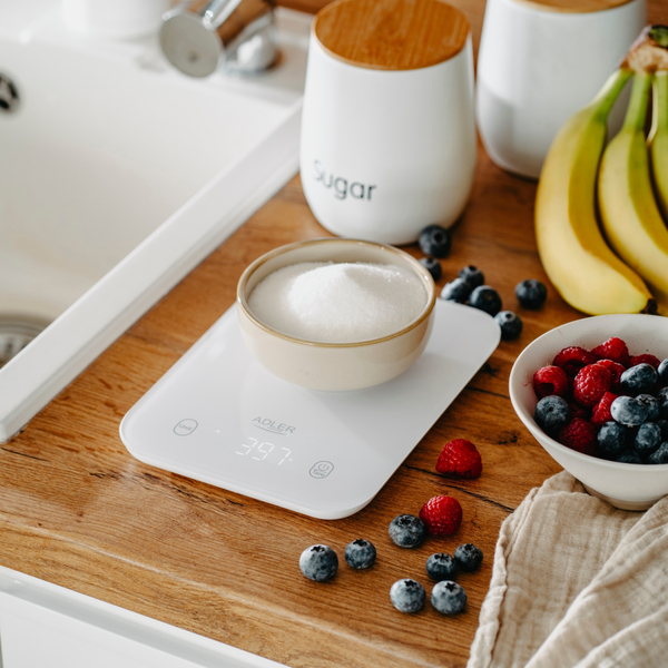 Ваги кухонні Adler AD 3181 white електронні/ 10кг/ г; кг, фунт/ 2хААА/ автовимкнення/ скло