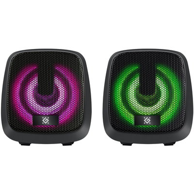 Акустична система 2.0 Defender J2, 6Вт, підсвітка, USB, чорна