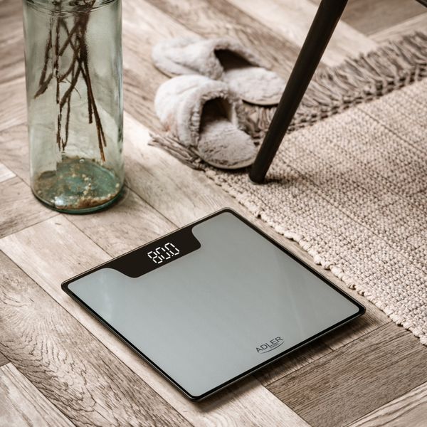 Ваги напольні Adler AD 8174 silver електронні/ 180кг/ 2хААА/ автовимкнення