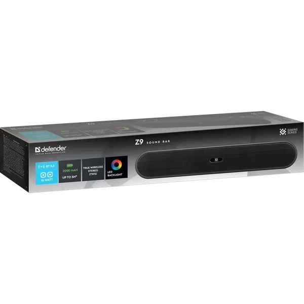 Саундбар 1.0 Defender  Z9 16Вт, Bluetooth/FM/USB/TF/AUX, LED чорна
