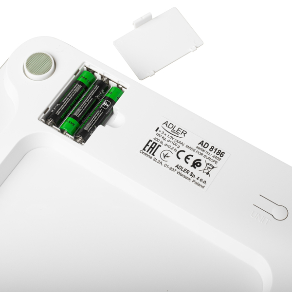 Ваги напольні Adler AD 8186 white електронні/ Smart/ 180кг/ 3хААА/ автовимкнення/ білі