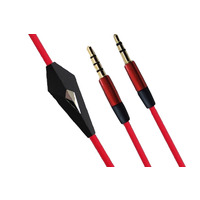 Кабель AUX Audio TRRS - TRS M/M 1.2м з мікрофоном червоний