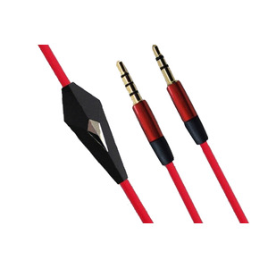 Кабель AUX Audio TRRS - TRS M/M 1.2м з мікрофоном червоний