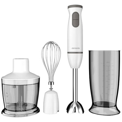 Блендер AIWA Kenkiri ABL-800 PLUS ручний 600Вт/ 2 швидк./ TURBO/ чаша для змішування 500мл/ білий