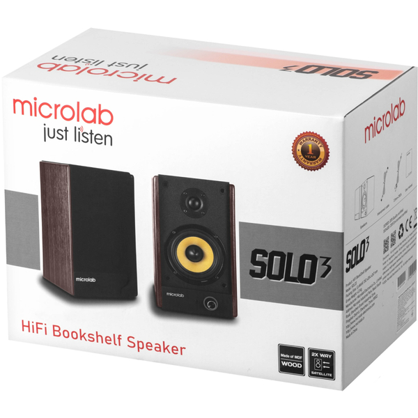 Компьютерные колонки 2.0 Microlab SOLO 3, 40Вт, темно-коричневая