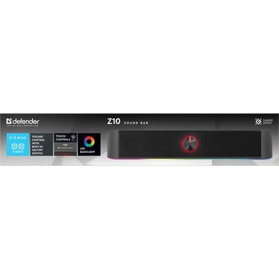Акустична система 2.0 Defender Саундбар Z10 6Вт, Bluetooth/USB, LED  чорна