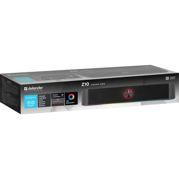 Акустична система 2.0 Defender Саундбар Z10 6Вт, Bluetooth/USB, LED  чорна