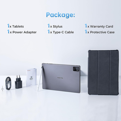 Планшет Oukitel OKT3 10.51" FHD /8GB/256GB/ T616 /8250mAh/ 16+8Мп /Dual SIM/ LTE /Чохол+Стилус/ Grey