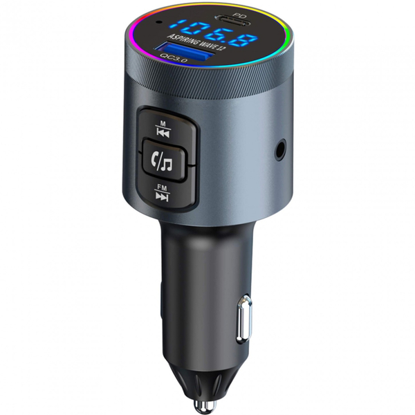 автомобильный FM-трансмиттер Aspiring Wave 12 48W PD LED/Bluetooth/microSD/QC3.0,USB-C 30W