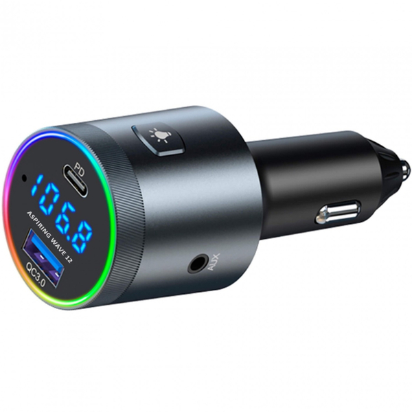 автомобильный FM-трансмиттер Aspiring Wave 12 48W PD LED/Bluetooth/microSD/QC3.0,USB-C 30W