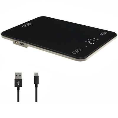 Ваги кухонні Adler AD 3177 black електронні/ 10кг/ г; мл, унція/ USB type C/ автовимкнення/ скло
