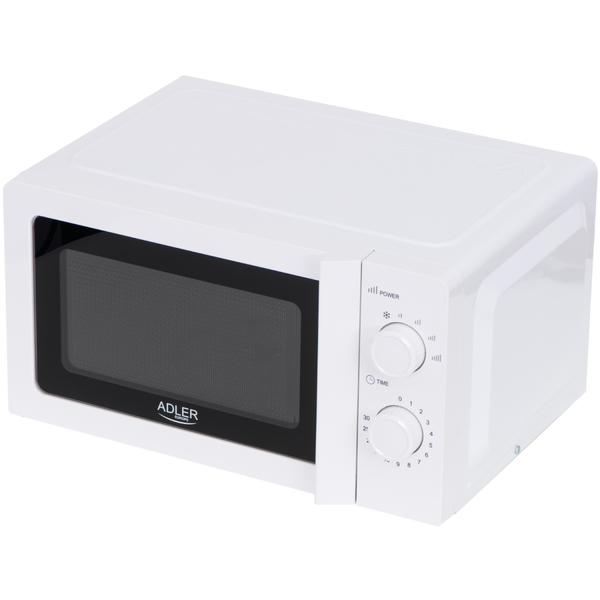 Мікрохвильова піч Adler AD 6205 20л/ 700Вт/ мех.керув./ відкр.ручкою/ біла