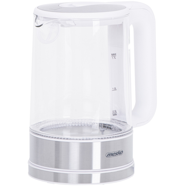 Електрочайник Mesko MS 1301 white 1850-2200Вт/ 1.7л/ скло/ встановлення температури