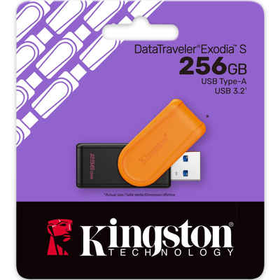 USB Flash Kingston DT Exodia S 256GB USB3.2 Gen1 Black + Orange, Retail