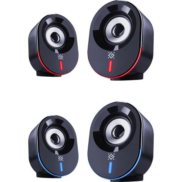 Компьютерные колонки 2.0 Defender Solar 8, 10Вт, Bluetooth, RGB подсветка, USB, черная