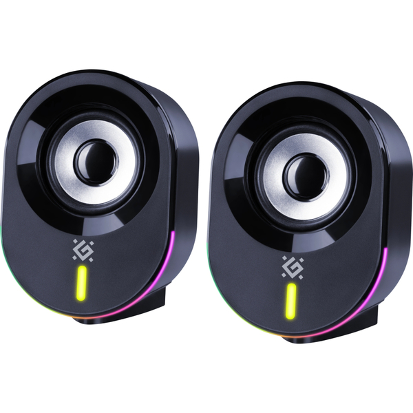 Компьютерные колонки 2.0 Defender Solar 8, 10Вт, Bluetooth, RGB подсветка, USB, черная