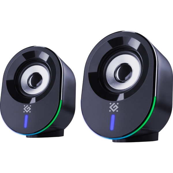 Компьютерные колонки 2.0 Defender Solar 8, 10Вт, Bluetooth, RGB подсветка, USB, черная