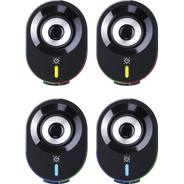 Компьютерные колонки 2.0 Defender Solar 8, 10Вт, Bluetooth, RGB подсветка, USB, черная