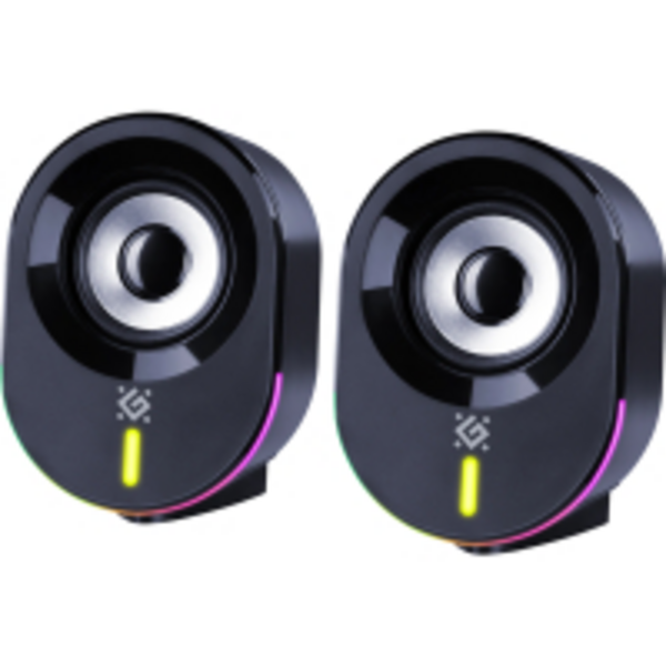 Компьютерные колонки 2.0 Defender Solar 8, 10Вт, Bluetooth, RGB подсветка, USB, черная