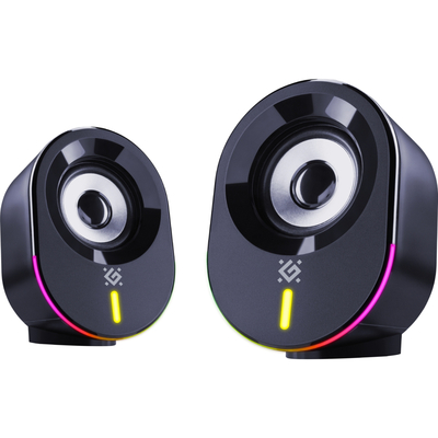 Акустична система 2.0 Defender Solar 8, 10Вт, Bluetooth, RGB підсвітка, USB, чорна