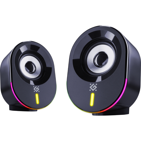 Компьютерные колонки 2.0 Defender Solar 8, 10Вт, Bluetooth, RGB подсветка, USB, черная