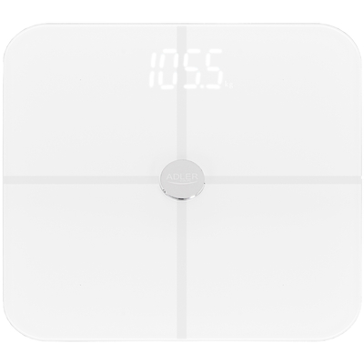 Ваги напольні Adler AD 8187 white електронні/ Smart/ 180кг/ 4хААА/ автовимкнення/ білі