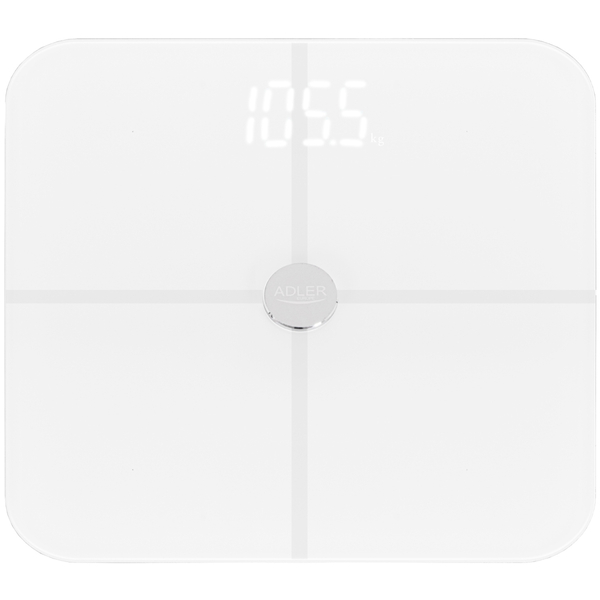 Ваги напольні Adler AD 8187 white електронні/ Smart/ 180кг/ 4хААА/ автовимкнення/ білі