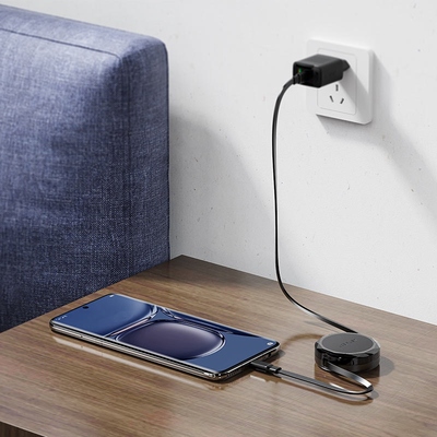 Кабель USB 2.0 Type-C M-M, 0.8м 60W dual retraction Black, C13-03 Acefast