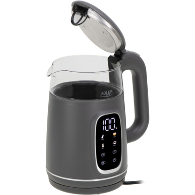 Електрочайник Adler AD 1305 grey 1850-2200Вт/ 1.7л/ скло/ встановлення температури/