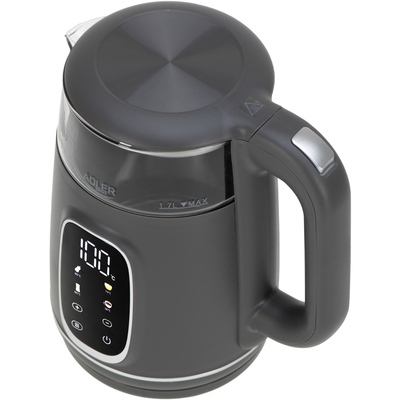 Електрочайник Adler AD 1305 grey 1850-2200Вт/ 1.7л/ скло/ встановлення температури/
