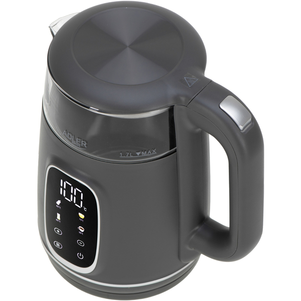 Електрочайник Adler AD 1305 grey 1850-2200Вт/ 1.7л/ скло/ встановлення температури/