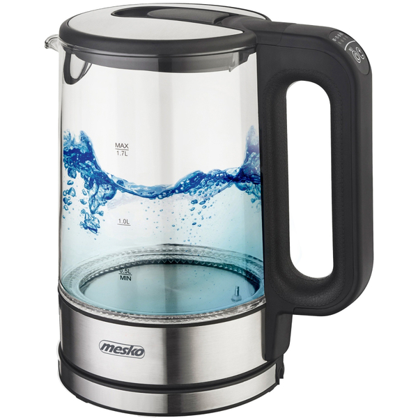 Електрочайник Mesko MS 1301 black 1850-2200Вт/ 1.7л/ скло/ встановлення температури