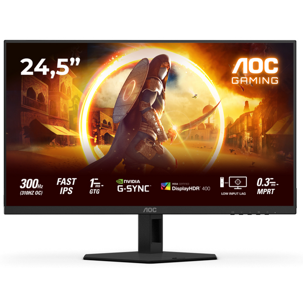 Монітор TFT 24.5 AOC 25G4SRE, Fast IPS, 300Гц, 2xHDMI, DP, чорно-червоний