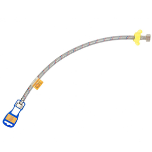Шланг для воды гибкая подводка Ango внутренняя резьба 1/2 дюйма 50 см нержавейка в силиконе с ключом