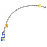 Шланг для воды гибкая подводка Ango внутренняя резьба 1/2 дюйма 60 см нержавейка в силиконе с ключом