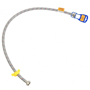 Шланг для воды гибкая подводка Ango внутренняя резьба 1/2 дюйма 80 см нержавейка в силиконе с ключом