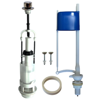 Арматура для бачка унитаза дергалка 67.57 комплект впускной и выпускной клапан нижнее подключение