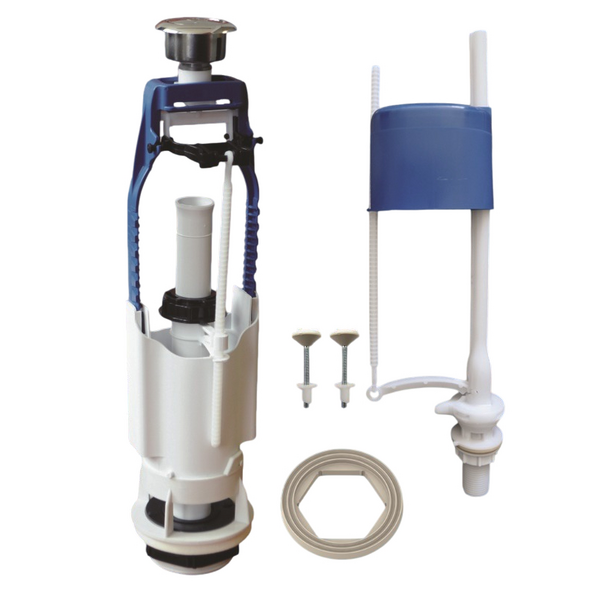 Арматура для бачка унитаза 1 кнопочная Завод 69.57 комплект впускной и выпускной клапан нижнее подключение