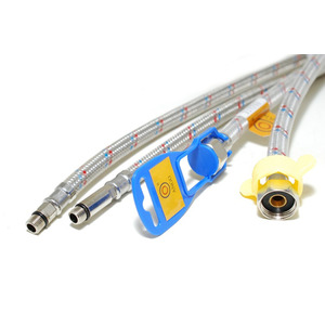 Шланг для воды гибкая подводка для смесителя Ango 1/2 дюйма М10 50 см нержавейка в силиконе пара