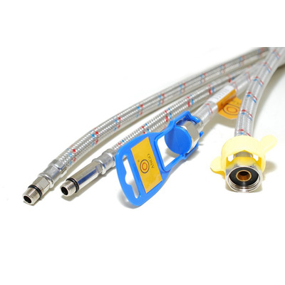 Шланг для воды гибкая подводка для смесителя Ango 1/2 дюйма М10 50 см нержавейка в силиконе пара