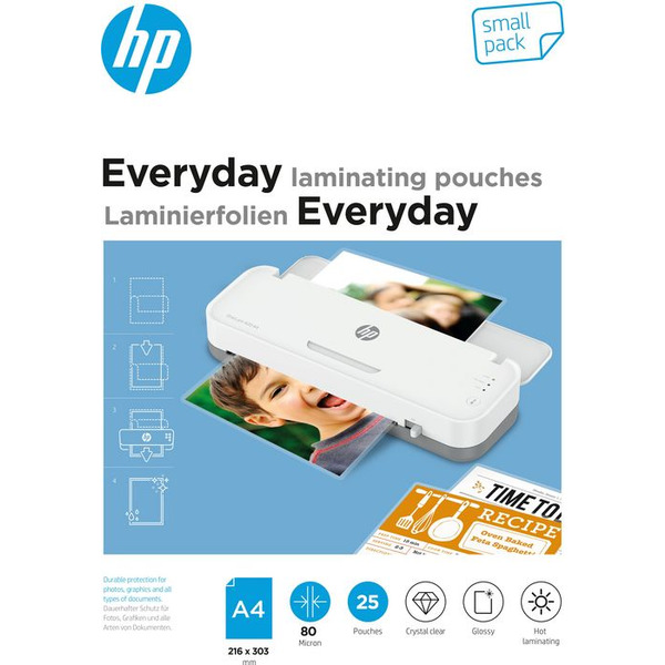 Плівка для ламінування HP Everyday Laminating Pouches, A4, 80 Mic, 216 x 303, 25 pcs