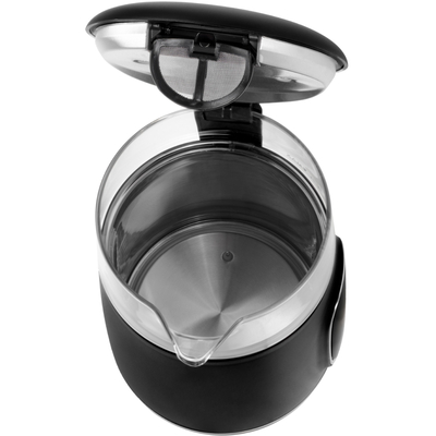 Електрочайник Adler AD 1305 black silver 1850-2200Вт/ 1.7л/ скло/ встановлення температури/