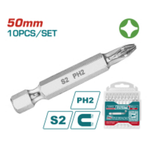 Викрутні насадки TOTAL TAC16PH223, PH2, 50 мм, 10 шт.