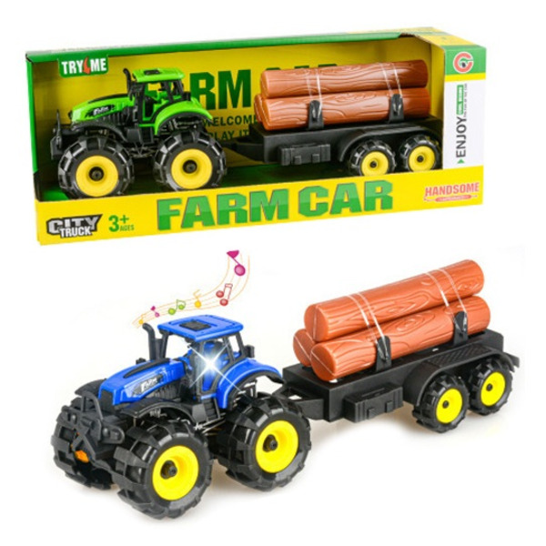 Игрушка CARS S Трактор с прицепом и деревянными балками в ассортименте (CJ-4054513)