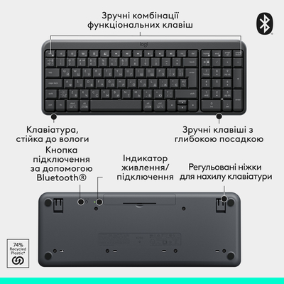 IT набір Logitech MK250 Wireless Combo Graphite UKR