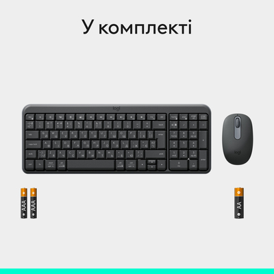 IT набір Logitech MK250 Wireless Combo Graphite UKR