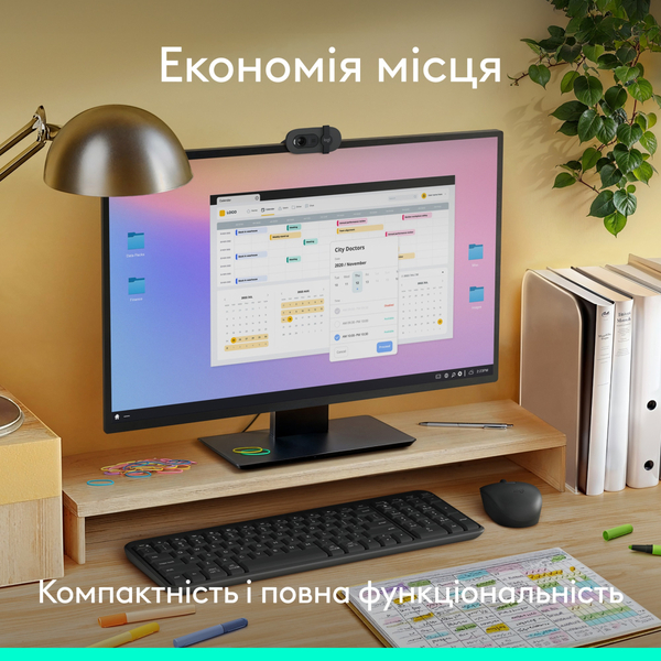 Бездротовий комплект Logitech MK250 Wireless Combo Graphite (Клавіатура + Миша) UKR